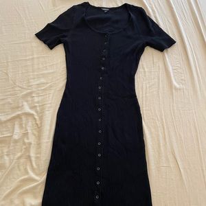 Torrid Black ribbed bodycon dress size 1